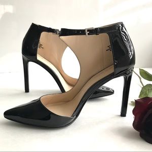 New NINE WEST Black Pointed Stiletto Heels Pumps "Teecup" Synthetic Sz6
